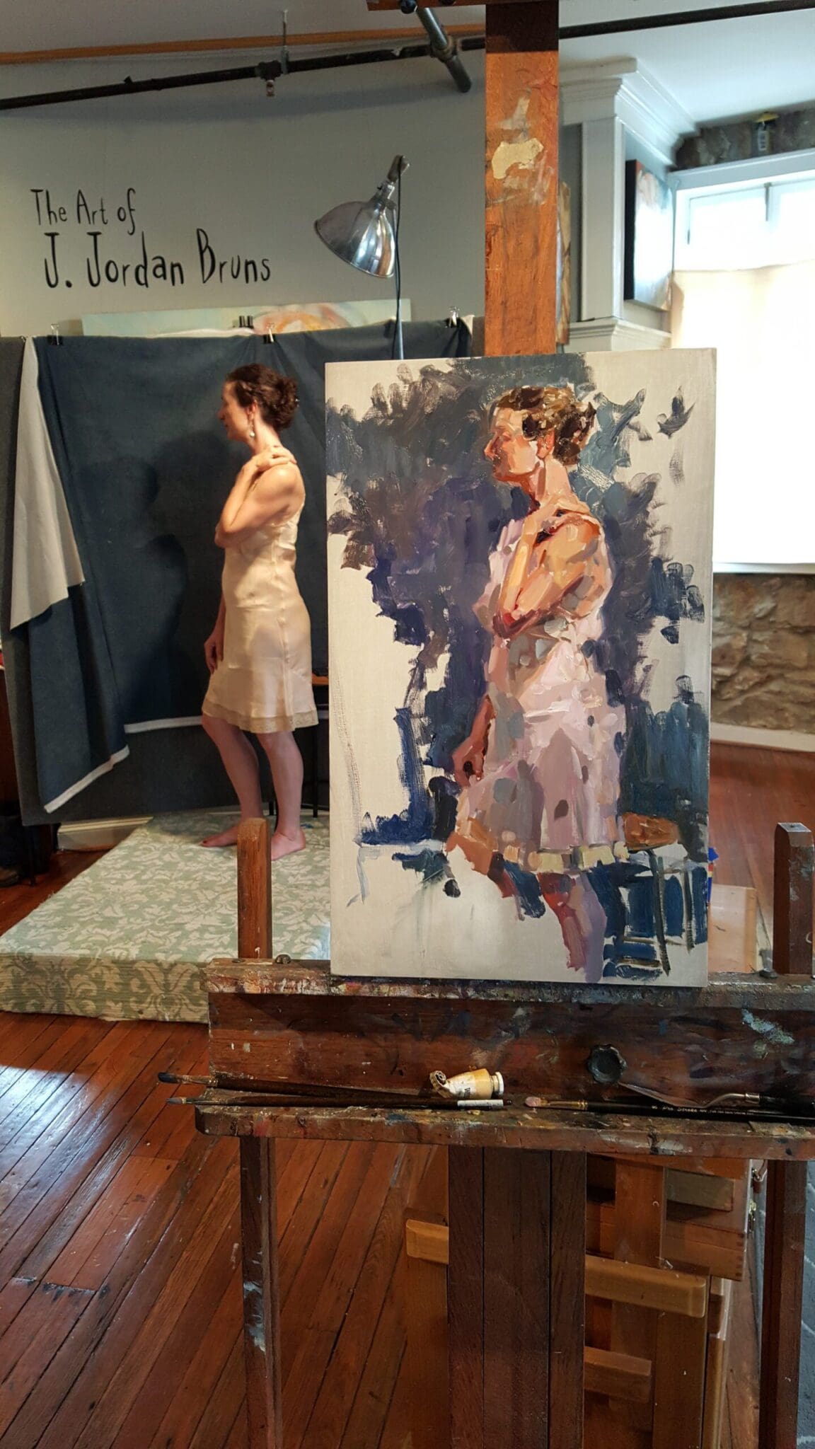 Example of a figure painting class using the color spot method